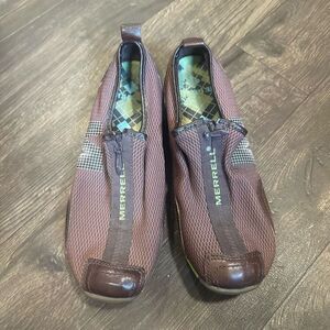 Merrell barefoot front zip brown lightweight ortho shoes